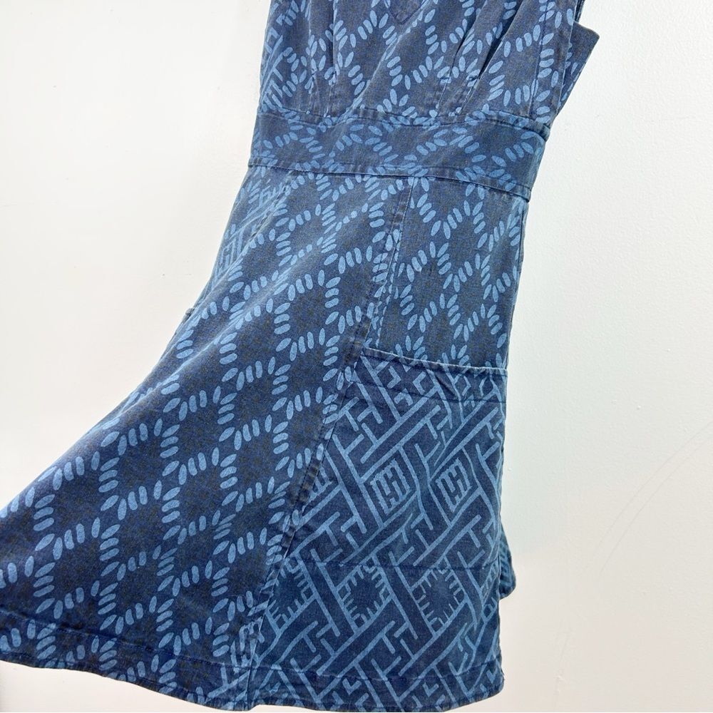 Anthropologie Plenty by Tracy Reese Blue Diamond Denim Dress Size 2 Preppy Boho - Picture 6 of 15